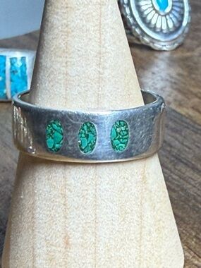 Sterling Silver Turquoise Inlay Women's Band